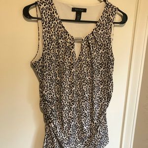 WHBM Leopard print matte jersey tank